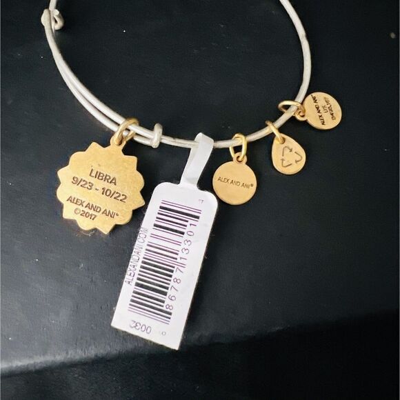 NEW Alex and Ani Libra Zodiac Charm Two Tone Gold Silver Bracelet 2017 - Picture 4 of 5